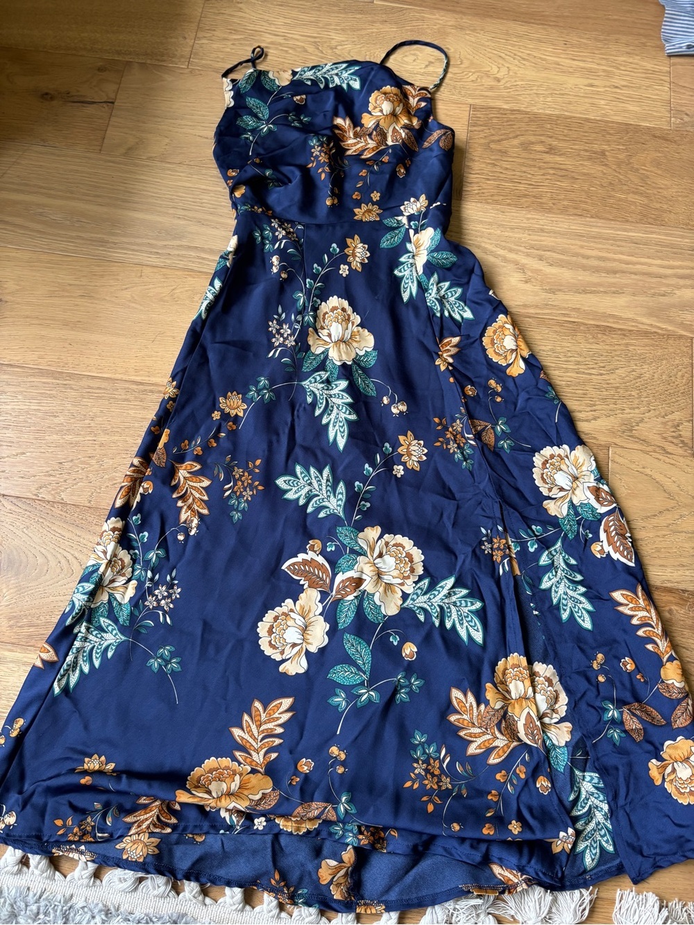 Petal and pup alejandra cowl neck midi slip dress floral navy womens 4 - Picture 4 of 11